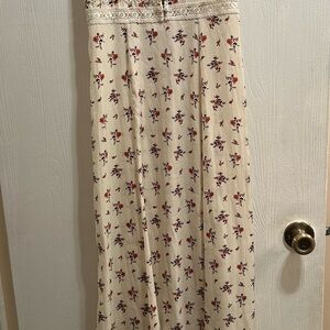 INTIMATELY FREE PEOPLE OUT & ABOUT MAXI SLIP DRESS IVORY FLORAL SIZE XS $128